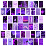 Load image into Gallery viewer, 50PCS Purple Aesthetic Picture for Wall Collage, Neon Purple Wall Collage, Wall Art Prints for Room
