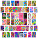 Load image into Gallery viewer, Indie Kidcore Hippie Aesthetic Wallpapers, 50 Set 4x6 inch, Wall Collage Indie, Colorful Room Decor for Girl
