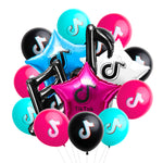 Load image into Gallery viewer, 35Pcs Music Note Latex Balloons Aluminum Foil Balloon Kit, Musical Note Theme Birthday Party Decorations Musical DJ Short Video Party Supplies Wedding Anniversary Festival Decor
