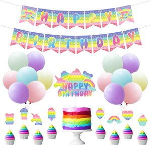 juce 76PCS Pop Fidget Toy Girl Pastel Party Decorations, Pop Push Happ –  Ikatey