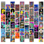 Load image into Gallery viewer, 50PCS Hippie Trippy Drippy Aesthetic Wall Collage Kit, Wall Art Collage Kit, Wall Art Print for VSCO Girls, Aesthetic Picture
