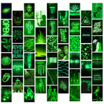 Load image into Gallery viewer, 50PCS Green Neon Aesthetic Pictures Wall Collage Kit, Aesthetic Posters, Neon Posters Collections, Bedroom Decor for Teen Girl

