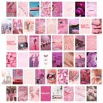 Load image into Gallery viewer, 50PCS Pink Aesthetic Wallpapers, Rosy Collage Print Kit, Wall Art Prints for Room, VSCO Posters for Girls
