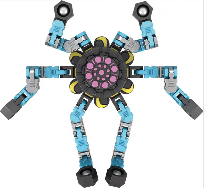 12 Pcs Funny Mechanical  Fidget Spinners Toys Deformable Chain Mechanical Spiral Torque Fingertip Top Decompression Toy  For Kids Adults