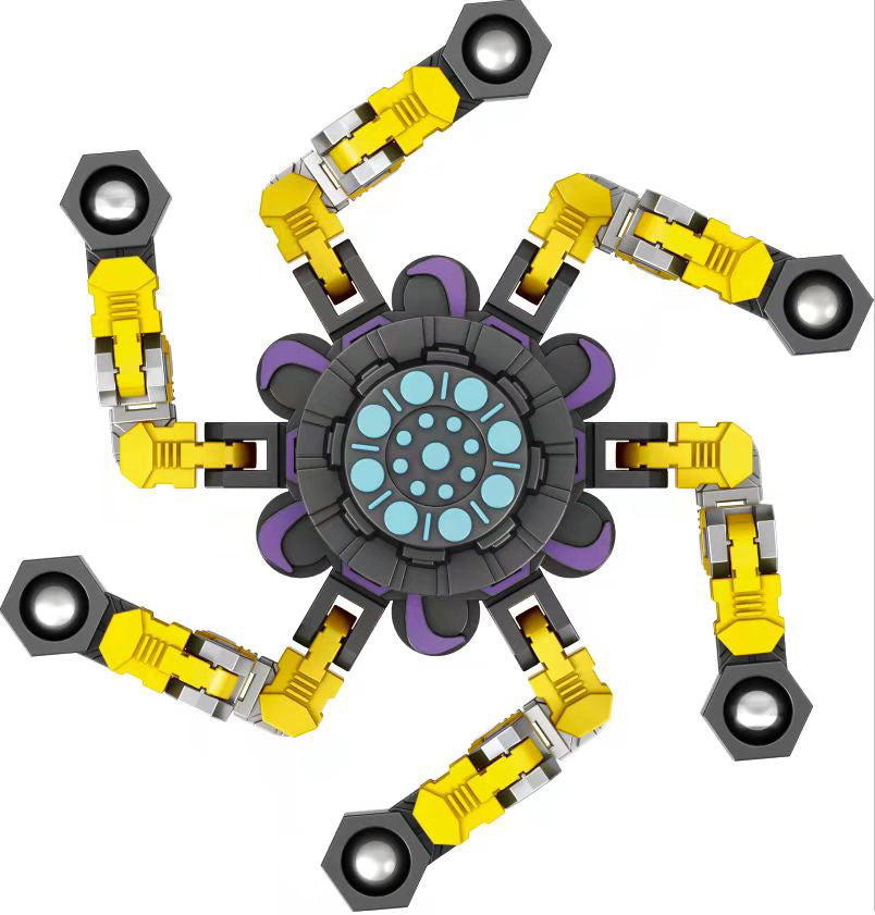 12 Pcs Funny Mechanical  Fidget Spinners Toys Deformable Chain Mechanical Spiral Torque Fingertip Top Decompression Toy  For Kids Adults