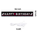 Load image into Gallery viewer, Music Note Happy Birthday Long Banner, Music Note Theme Birthday Party Decorations Music Short Video Party Supplies
