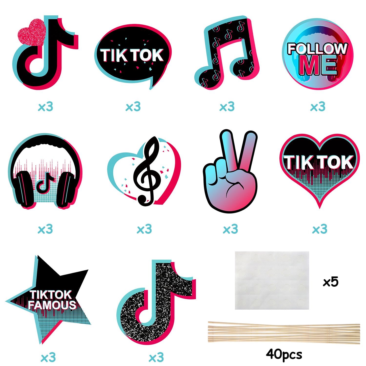 30Pcs  Music-Themed Card Desktop Decorations, Birthday Party, Music-Themed Party Decorations And Favors