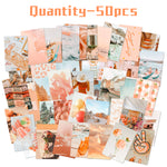 Load image into Gallery viewer, 50PCS Peach Beach Aesthetic Wall Collage Kit, Boho Style Collage Print Kit, Wall Art Print for Room
