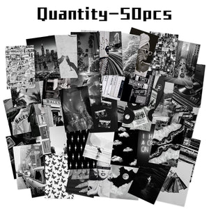 Ikatey 50PCS Black White Aesthetic Picture for Wall Collage