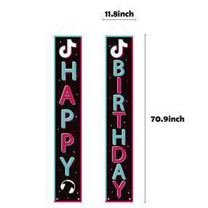 2Pcs music note curtain birthday kit, music note theme birthday party decorations music short video party supplies