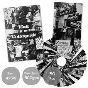 Ikatey 50PCS Black White Aesthetic Picture for Wall Collage