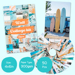 Load image into Gallery viewer, Ikatey Blue Aesthetic Picture, Summer Beach Collage Print Kit
