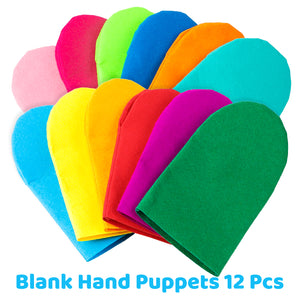 12Pcs Hand Puppet Making Kit for Kids Art Craft Felt Sock Puppet Creative DIY