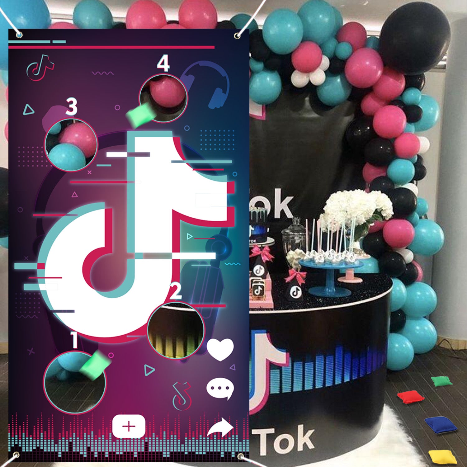 Music Note Toss Games Party Decorations，Music Party Games Fun Indoor Outdoor Games，Birthday Party Decoration Supplies