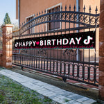 Load image into Gallery viewer, Music Note Happy Birthday Long Banner, Music Note Theme Birthday Party Decorations Music Short Video Party Supplies
