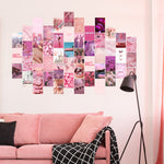 Load image into Gallery viewer, 50PCS Pink Aesthetic Wallpapers, Rosy Collage Print Kit, Wall Art Prints for Room, VSCO Posters for Girls
