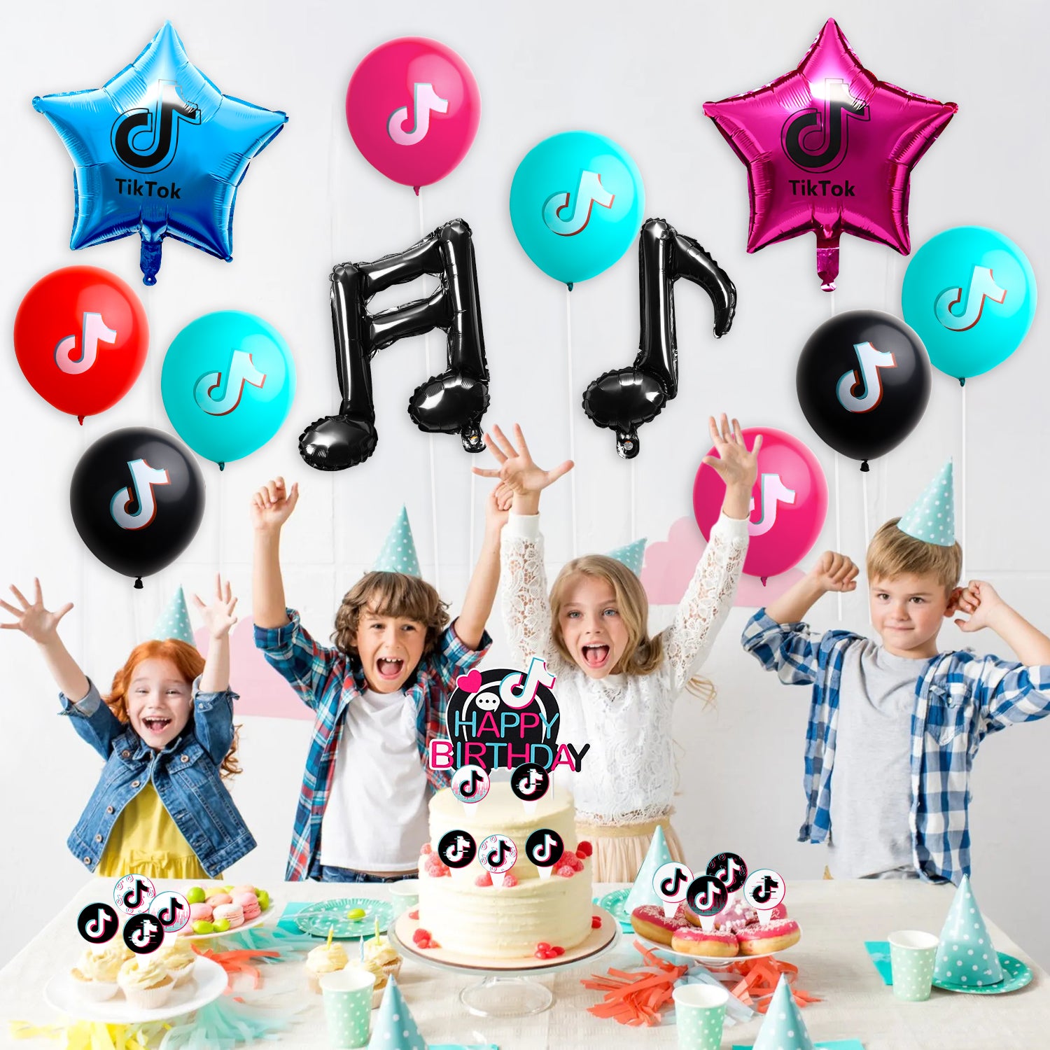 124 Pcs Music Note Party Supplies