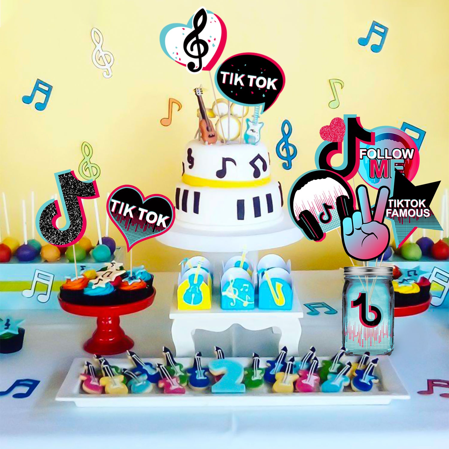 30Pcs  Music-Themed Card Desktop Decorations, Birthday Party, Music-Themed Party Decorations And Favors