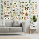 Load image into Gallery viewer, 45Pcs Vintage Botanical Wall Collage Aesthetic with Fake Vines Poster Photo  Art Print Colorful Pictures Collage Bedroom Decor
