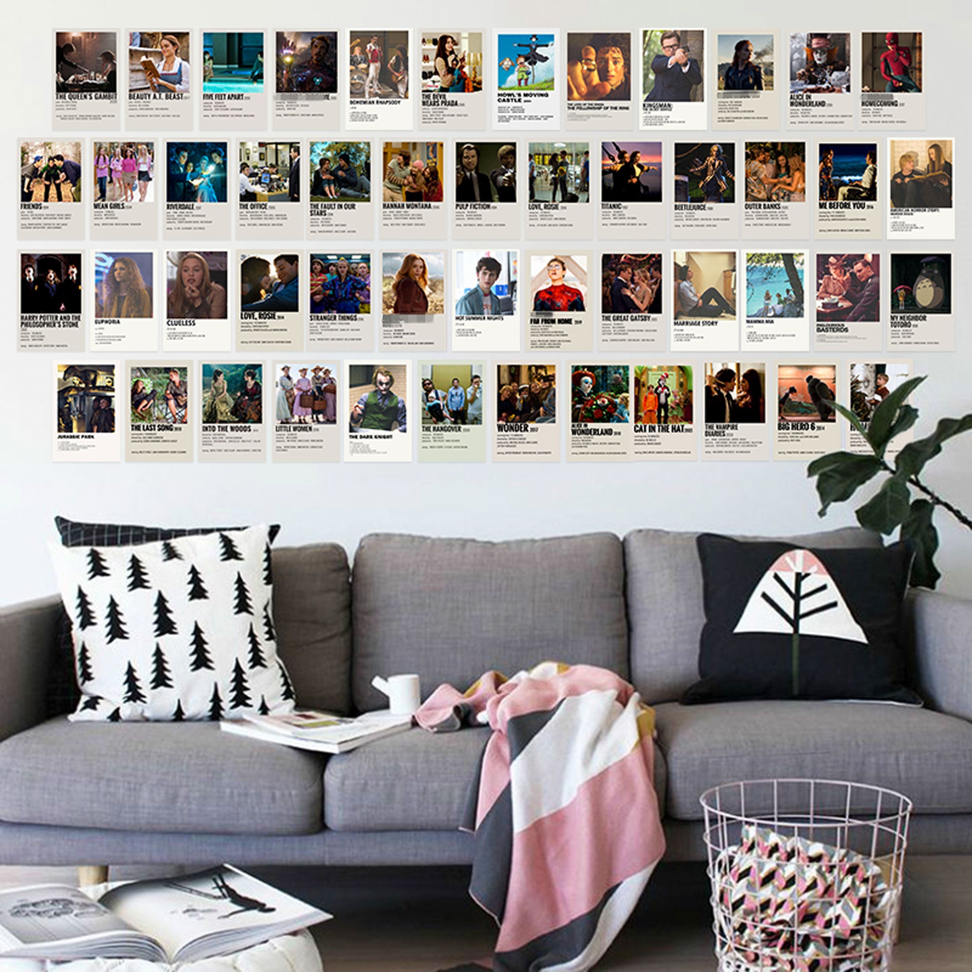 50PCS Movie Poster Aesthetic Pictures Wall Collage Kit, Movie Style Photo Collage Dorm Decor for Teens and Young Adults