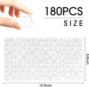 Ikatey 180Pcs Clear Jigsaw Puzzle Impossible Crystal Blank Acrylic Puzzles