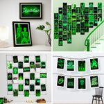 Load image into Gallery viewer, 50PCS Green Neon Aesthetic Pictures Wall Collage Kit, Aesthetic Posters, Neon Posters Collections, Bedroom Decor for Teen Girl
