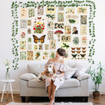 Load image into Gallery viewer, 45Pcs Vintage Botanical Wall Collage Aesthetic with Fake Vines Poster Photo  Art Print Colorful Pictures Collage Bedroom Decor
