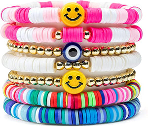 7Pcs Preppy Surfer Bracelets Set